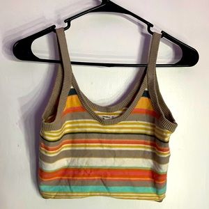 Colorful tank top crop top shirt like brand new just lost tag